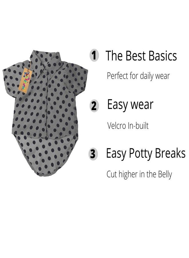 ويستيرن إرا قميص قطني مطبوع عليه صورة كلب من ويسترن إيرا، قميص أساسي يسمح بمرور الهواء، قميص فائق النعومة، قميص خفيف الوزن لطيف لحيواناتك الأليفة، ملابس مريحة للغاية للكلاب (صغير - 14 بوصة) (رمادي منقط) - Image 5